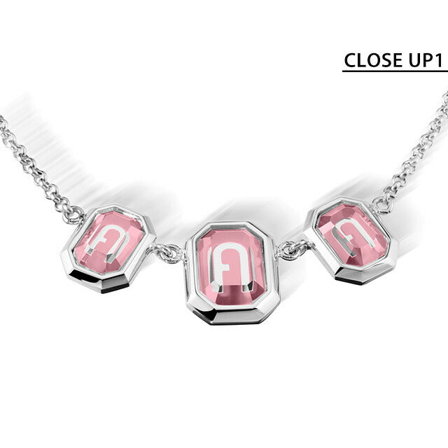 フルラ ネックレス レディース ブランド OCTAGONAL NECKLACE ステンレススチール FJ0322NTU シルバー ピンク アクセサリー FJ0322NTU