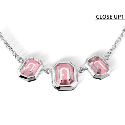 フルラ ネックレス レディース ブランド OCTAGONAL NECKLACE ステンレススチール FJ0322NTU シルバー ピンク アクセサリー FJ0322NTU