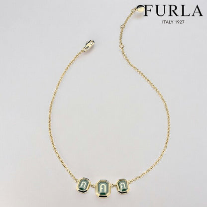 フルラ ネックレス レディース ブランド オクタゴナル ステンレススチール FJ0323NTU ゴールド グリーン アクセサリー FJ0323NTU