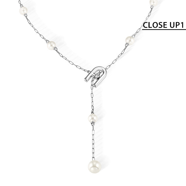 フルラ ネックレス レディース ブランド ARCH PEARL NECKLACE ステンレススチール 人工パール FJ0521NTU シルバー アクセサリー FJ0521NTU