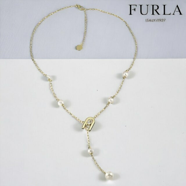 フルラ ネックレス レディース ブランド ARCH PEARL NECKLACE ステンレススチール 人工パール FJ0522NTU ゴールド FJ0522NTU