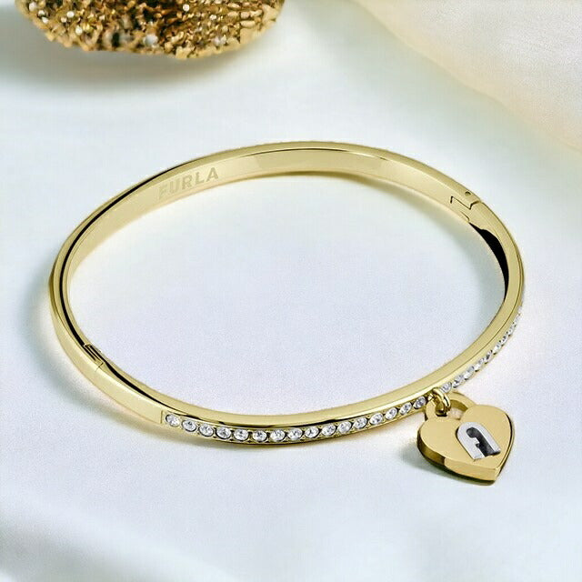フルラ バングル レディース ブランド LOVING PADLOCK BRACELET Lサイズ ステンレススチール FJ0821BTL ゴールド アクセサリー FJ0821BTL