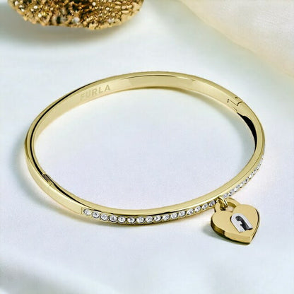 フルラ バングル レディース ブランド LOVING PADLOCK BRACELET Lサイズ ステンレススチール FJ0821BTL ゴールド アクセサリー FJ0821BTL