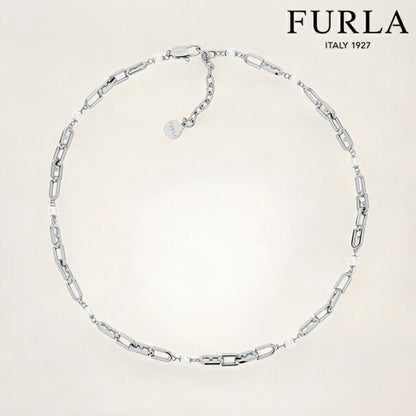 フルラ ネックレス レディース ブランド FURLA CHAINED LOGO ステンレススチール FJ0927NTU シルバー ジュエリー FJ0927NTU