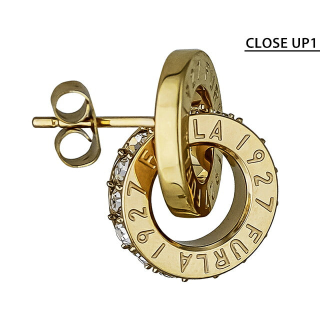 フルラ ピアス レディース ブランド 1927 DOUBLE HOOP PENDANT ステンレススチール(イエローゴールドPVD) スタッド 両耳用 FJ1109ETU FJ1109ETU