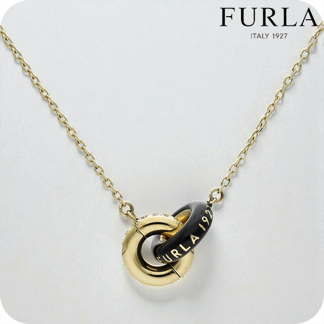 フルラ ネックレス レディース ブランド FURLA 1927 ペンダント リング 2連 FJ1188NTU ゴールド ブラック アクセサリー FJ1188NTU