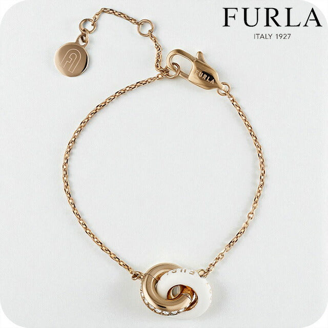 フルラ ブレスレット レディース ブランド FURLA 1927 リング 2連 FJ1191BTU ピンクゴールド ホワイト アクセサリー FJ1191BTU