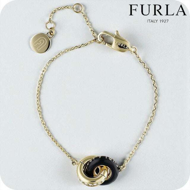 フルラ ブレスレット レディース ブランド FURLA 1927 リング 2連 FJ1192BTU ゴールド ブラック アクセサリー FJ1192BTU