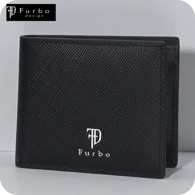 フルボ 二つ折り財布 メンズ レディース ブランド Furbo 革 レザーウォレット 小銭入れあり FRB152 ブラック 財布 FRB152-BK