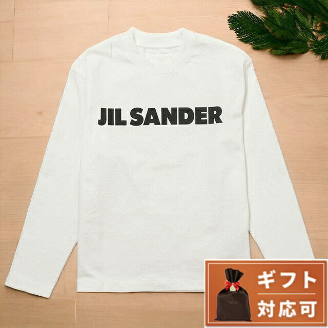 ジルサンダー JIL SANDER J02GC0107 J45047 102 XS クルーネック ロングスリーブ ロゴ Tシャツ XSサイズ ホワイト リラックスフィット FTJL00001L