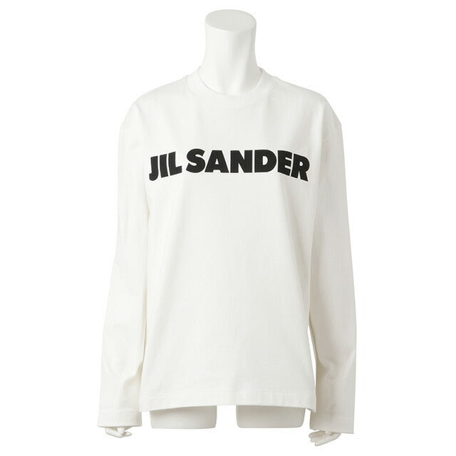 ジルサンダー JIL SANDER J02GC0107 J45047 102 XS クルーネック ロングスリーブ ロゴ Tシャツ XSサイズ ホワイト リラックスフィット FTJL00001L