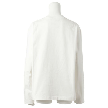 ジルサンダー JIL SANDER J02GC0107 J45047 102 S クルーネック ロングスリーブ ロゴ Tシャツ Sサイズ ホワイト リラックスフィット FTJL00002L