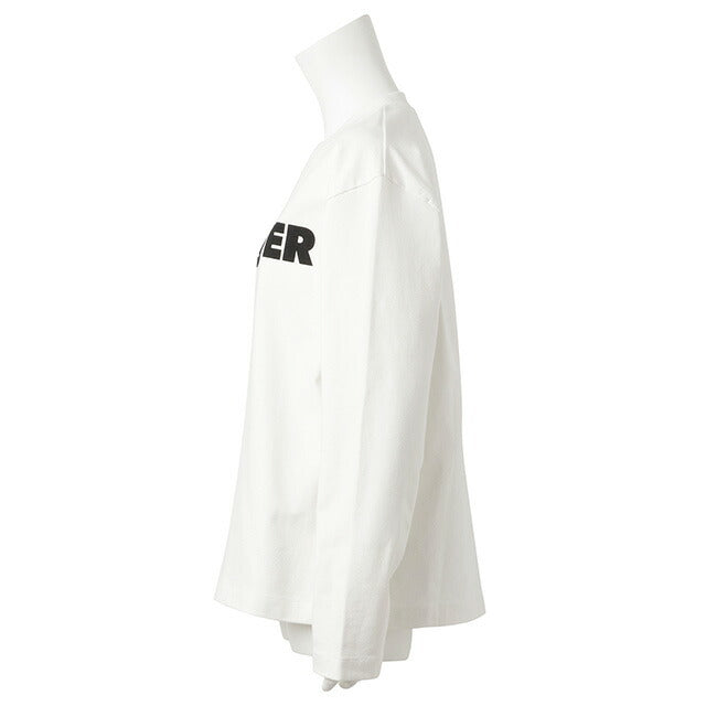 ジルサンダー JIL SANDER J02GC0107 J45047 102 S クルーネック ロングスリーブ ロゴ Tシャツ Sサイズ ホワイト リラックスフィット FTJL00002L