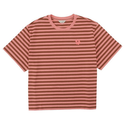 マリメッコ marimekko 091126 846 S ウニッコ ワンポイント ボーダー柄 クルーネック ドロップショルダー 半袖 Tシャツ Sサイズ 記念品 プレゼント ギフト FTMM00446L