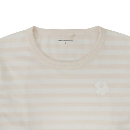 マリメッコ marimekko 091128 847 M ウニッコ ワンポイント ボーダー柄 クルーネック カットソー 長袖 Tシャツ Mサイズ オフホワイト×ホワイト 記念品 ギフト FTMM00459L