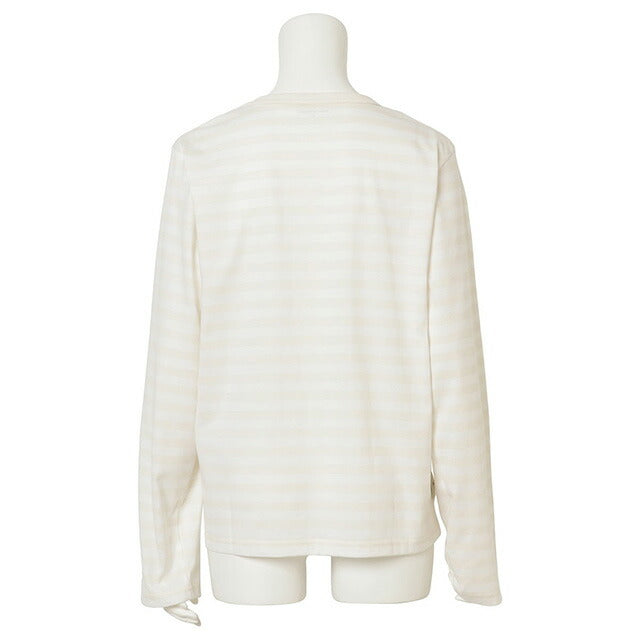 マリメッコ marimekko 091128 847 S ウニッコ ワンポイント ボーダー柄 クルーネック カットソー 長袖 Tシャツ Sサイズ オフホワイト×ホワイト 記念品 ギフト FTMM00461L