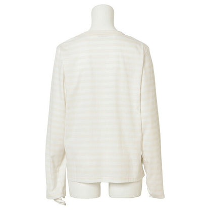 マリメッコ marimekko 091128 847 S ウニッコ ワンポイント ボーダー柄 クルーネック カットソー 長袖 Tシャツ Sサイズ オフホワイト×ホワイト 記念品 ギフト FTMM00461L
