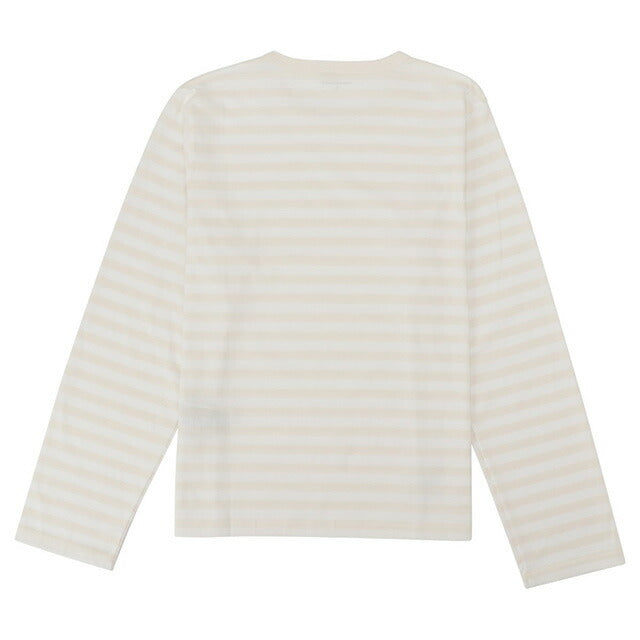 マリメッコ marimekko 091128 847 S ウニッコ ワンポイント ボーダー柄 クルーネック カットソー 長袖 Tシャツ Sサイズ オフホワイト×ホワイト 記念品 ギフト FTMM00461L