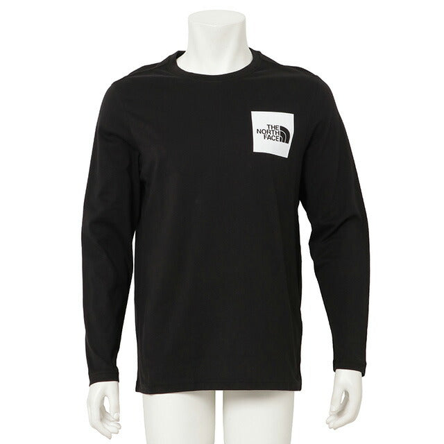 ザ ノースフェイス THE NORTH FACE NF0A37FT JK3 M ロングスリーブ ファイン Tシャツ ボックスロゴ Mサイズ ブラック FTNF00049M