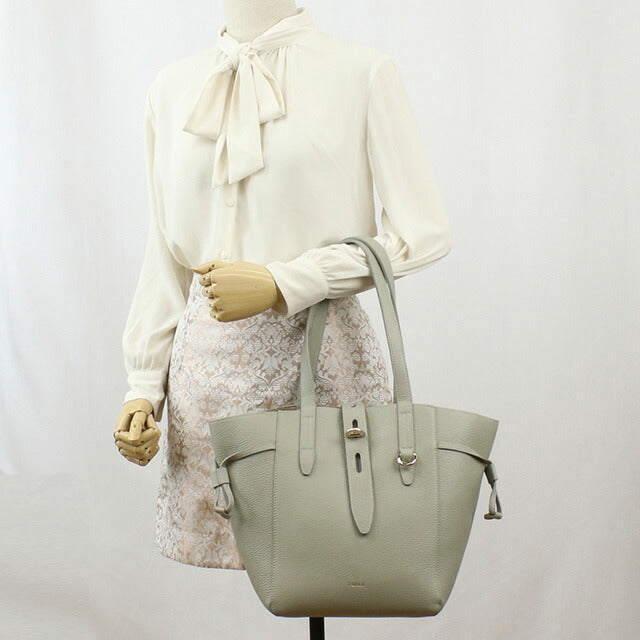 美品✨ フルラ ターンロック　ネット　グレージュ　レザー　トートバッグ フルラ FURLA トートバッグ ゴッチャ グレー レディース FURLA