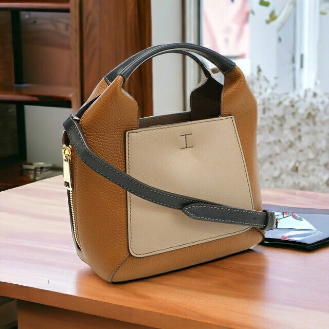 フルラ ハンドバッグ レディース レザー ブルガリア WB00583 GREIGE+COGNAC+NERO ブラウン系 バッグ FURWB00583011