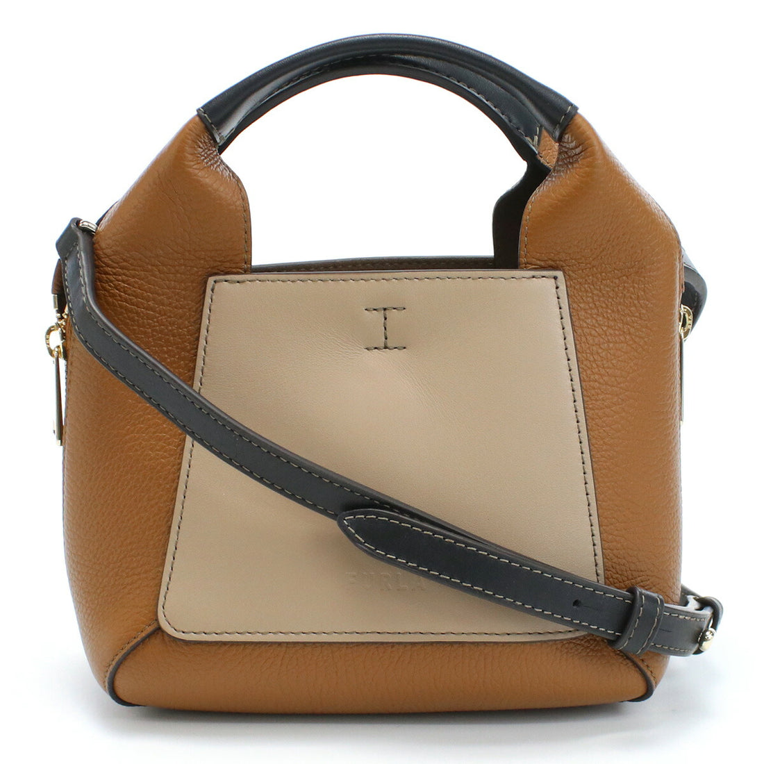 フルラ ハンドバッグ レディース レザー ブルガリア WB00583 GREIGE+COGNAC+NERO ブラウン系 バッグ FURWB00583011