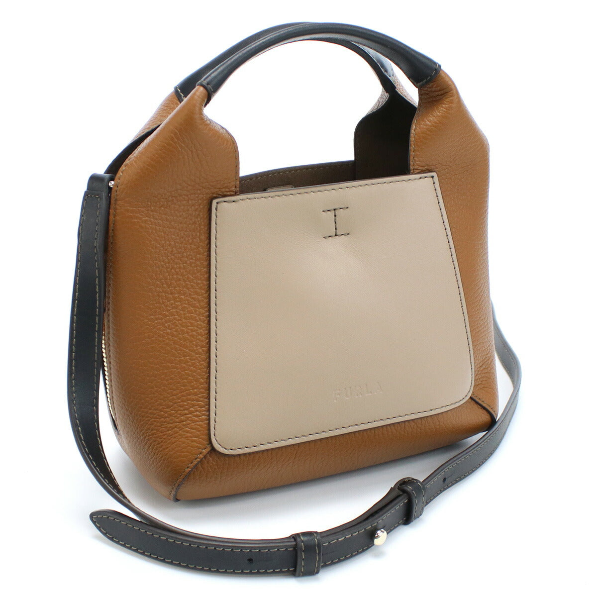フルラ ハンドバッグ レディース レザー ブルガリア WB00583 GREIGE+COGNAC+NERO ブラウン系 バッグ FURWB00583011