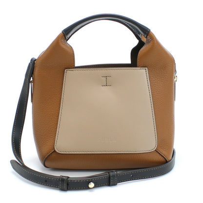 フルラ ハンドバッグ レディース レザー ブルガリア WB00583 GREIGE+COGNAC+NERO ブラウン系 バッグ FURWB00583011