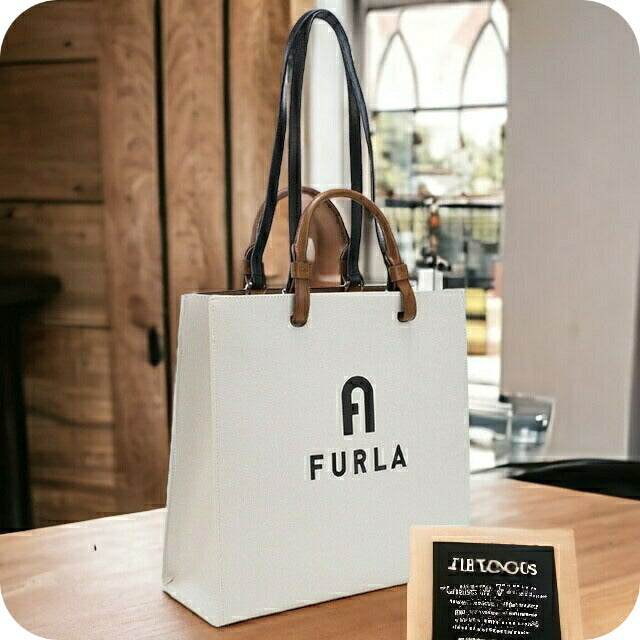 フルラ トートバッグ レディース レザー WB00728 MARSHMALLOW+NERO ホワイト系 バッグ FURWB00728021
