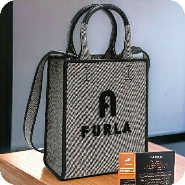 フルラ ハンドバッグ レディース コットン レザー WB00831 GRIGIO+NERO グレー系 バッグ FURWB00831011