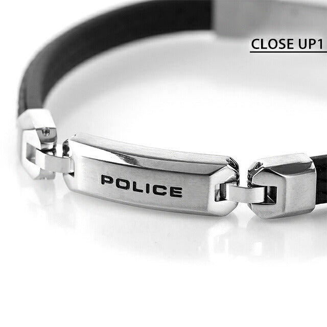 ポリス ブレスレット メンズ ブランド POLICE LAYERLOCK GB0082901 ブラック シルバー アクセサリー GB0082901
