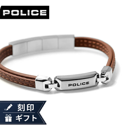 ポリス ブレスレット メンズ ブランド POLICE LAYERLOCK GB0082902 ブラウン シルバー アクセサリー GB0082902
