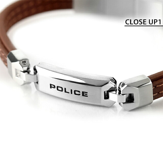 ポリス ブレスレット メンズ ブランド POLICE LAYERLOCK GB0082902 ブラウン シルバー アクセサリー GB0082902