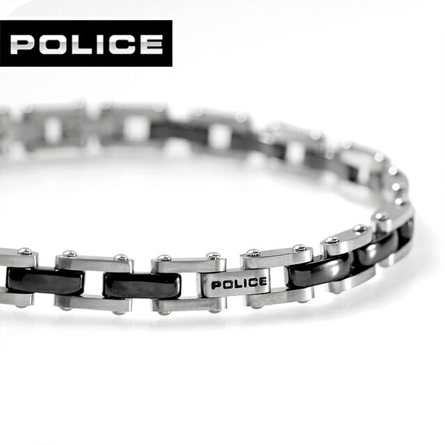 ポリス ブレスレット メンズ ブランド POLICE CHAINE GB0084401 シルバー ブラック アクセサリー GB0084401