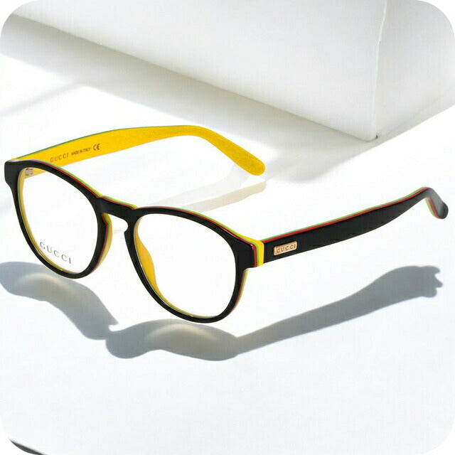 グッチ 眼鏡 メンズ レディース ブランド GUCCI GG0273O ブラック/イエロー GG0273O-005-INT-OPT-UNI