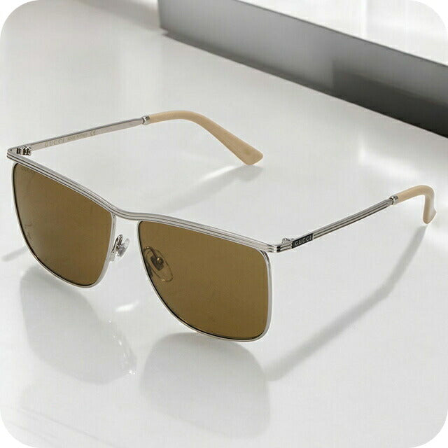 グッチ サングラス メンズ ブランド GUCCI GG0821S シルバー/ブラウン GG0821S-002-INT-SUN-MEN