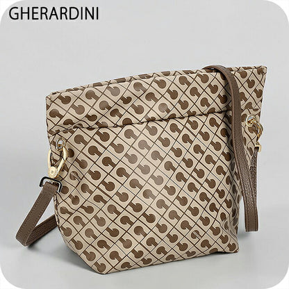 ゲラルディーニ ショルダーバッグ レディース ブランド GHERARDINI Italy GH0310 TA/BU ベージュ/ダークブラウン 斜めがけ 高級 おしゃれ プレゼント 女性 実用的 かわいい