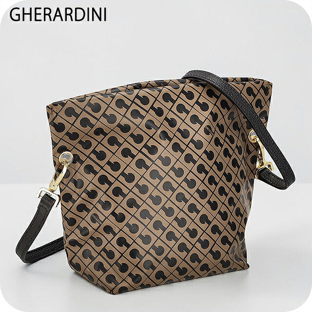 ゲラルディーニ ショルダーバッグ レディース ブランド GHERARDINI Italy GH0310 TOFFE ブラウン/ダークブラウン 斜めがけ 高級 おしゃれ プレゼント 女性 実用的 かわいい