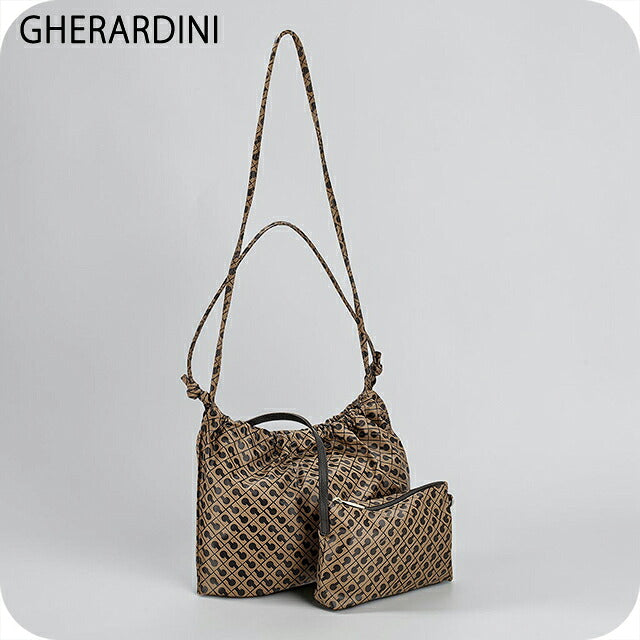 ゲラルディーニ ショルダーバッグ レディース ブランド GHERARDINI Italy GHB0210 TOFFE ブラウン/ダークブラウン 斜めがけ 高級 おしゃれ プレゼント 女性 実用的 かわいい