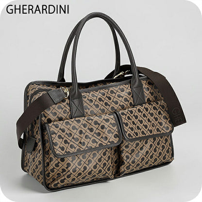 ゲラルディーニ ハンドバッグ レディース ブランド GHERARDINI Italy GHB0247 TOFFE ブラウン/ダークブラウン 軽量 小さめ 手提げ 高級 おしゃれ プレゼント 女性 実用的 かわいい