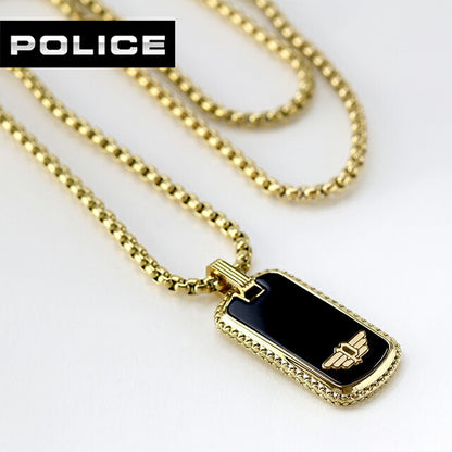 ポリス ネックレス メンズ ブランド POLICE STAMP プレート GN0038602 ゴールド アクセサリー GN0038602