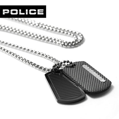 ポリス ネックレス メンズ ブランド POLICE DOUBLETAG プレート GN0042001 シルバー ブラック アクセサリー GN0042001