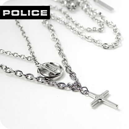 ポリス ネックレス メンズ ブランド POLICE DUALITY 2連 十字架 クロス GN0085301 シルバー アクセサリー GN0085301