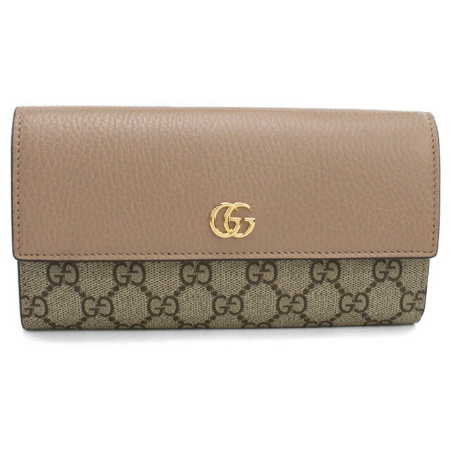 GUCCI(グッチ)長財布 ベージュ系 ワンポイントロゴ グッチ 長財布ニ折小銭入付き レディース ブランド GUCCI PETITE