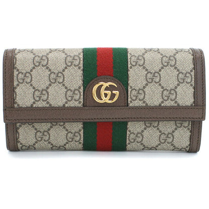 グッチ 長財布ニ折小銭入付き レディース ブランド GUCCI ＧＧスプリームキャンバス イタリア 523153 ブラウン系 財布 GUC523153011