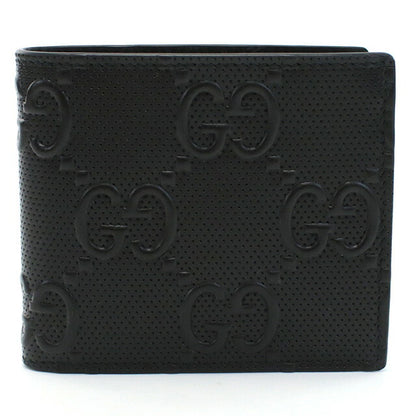 グッチ 二折財布小銭入付き メンズ ブランド GUCCI GG LEATHER イタリア 625555 ブラック 財布 GUC625555011