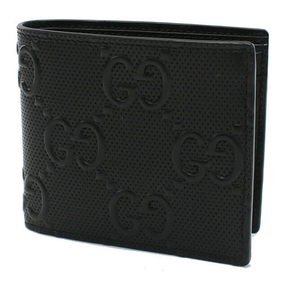グッチ 二折財布小銭入付き メンズ ブランド GUCCI GG LEATHER イタリア 625555 ブラック 財布 GUC625555011