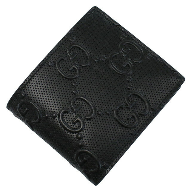グッチ 二折財布小銭入付き メンズ ブランド GUCCI GG LEATHER イタリア 625555 ブラック 財布 GUC625555011