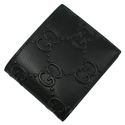 グッチ 二折財布小銭入付き メンズ ブランド GUCCI GG LEATHER イタリア 625555 ブラック 財布 GUC625555011