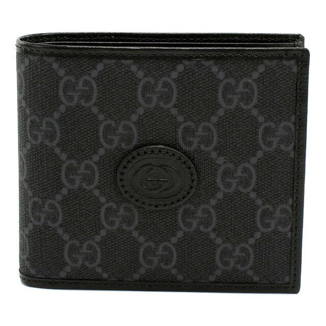 グッチ 二折財布小銭入付き メンズ ブランド GUCCI GG RETRO 673000 ブラック 財布 GUC673000011